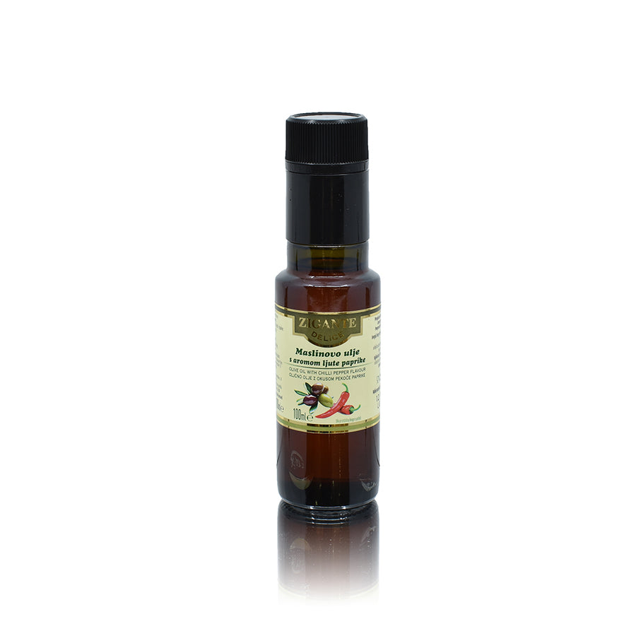 Zigante Delice Extravirgin Olive oil & Cayenne pepper flavour 100 ml - Zigante Tartufi Online Shop, Truffle Shop, Truffle Products