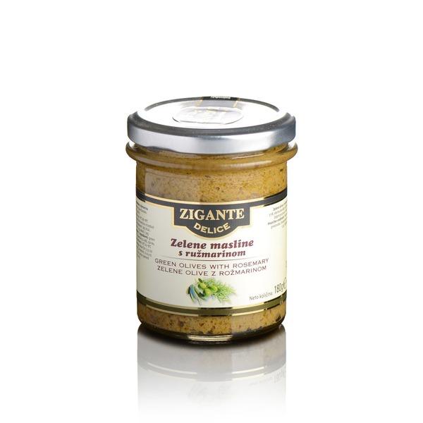 Zigante Delice Green olives spread & Rosemary 180 g - Zigante Tartufi Online Shop, Truffle Shop, Truffle Products